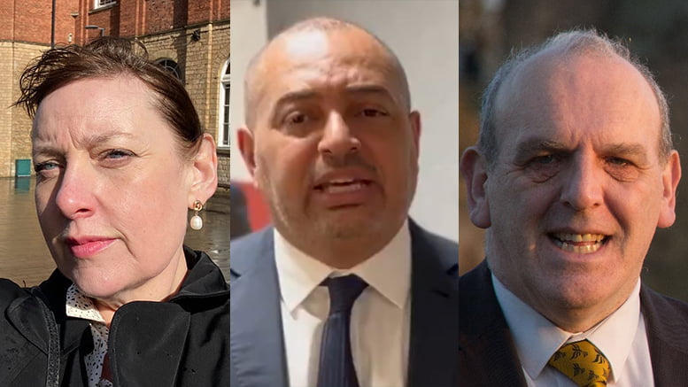 Composite photo of three candidates for Nottinghamshire Police and Crime Commissioner: Caroline Henry (Conservative), Gary Godden (Labour), and David Watts (Liberal Democrat)