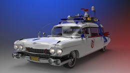 The famous ECTO-1 car from the Ghostbusters film franchise