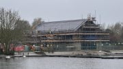 Construction work on the new Kings Mill Resevoir boathouse, restaurant and leisure building