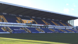 An empty stand in Mansfield Town's One Call Stadium