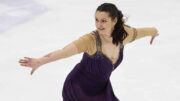 Cara-Leigh Sisson performing a figure-skating dance on the ice