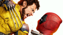 Actors dresses as comic book characters Wolverine and Deadpool