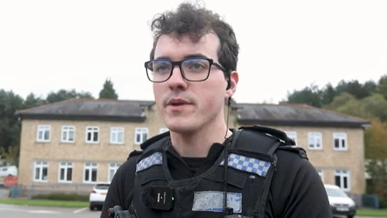 PC Ryan Frew-McGill in a still image from a video interview